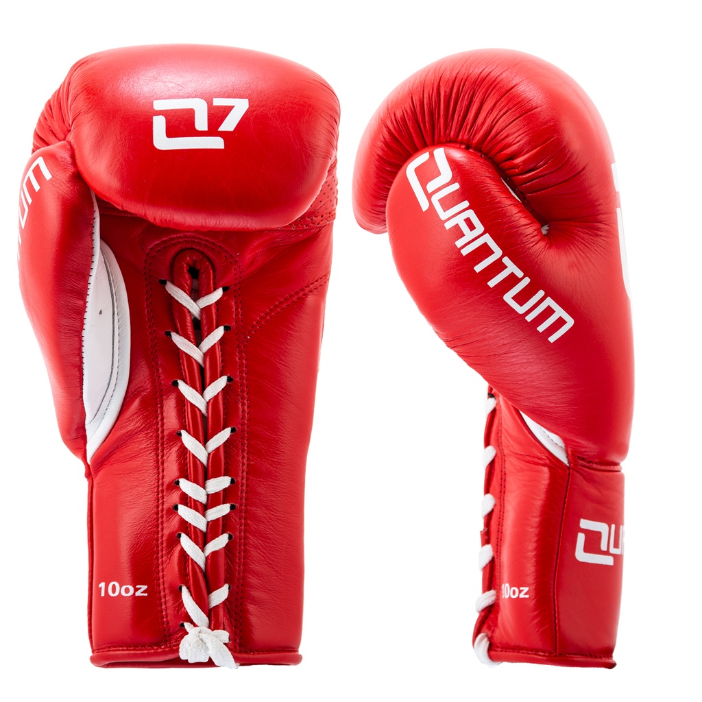 Quantum Boxhandschuhe Q7 Pro Fight mit Schnürung, Rot