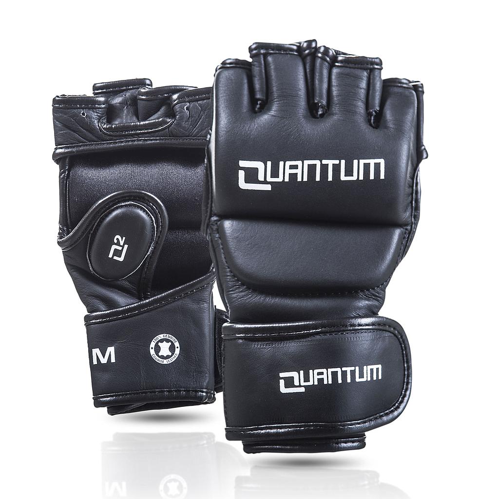 SALE 500 Quantum MMA Handschuhe Q2 Training Leder, Schwarz