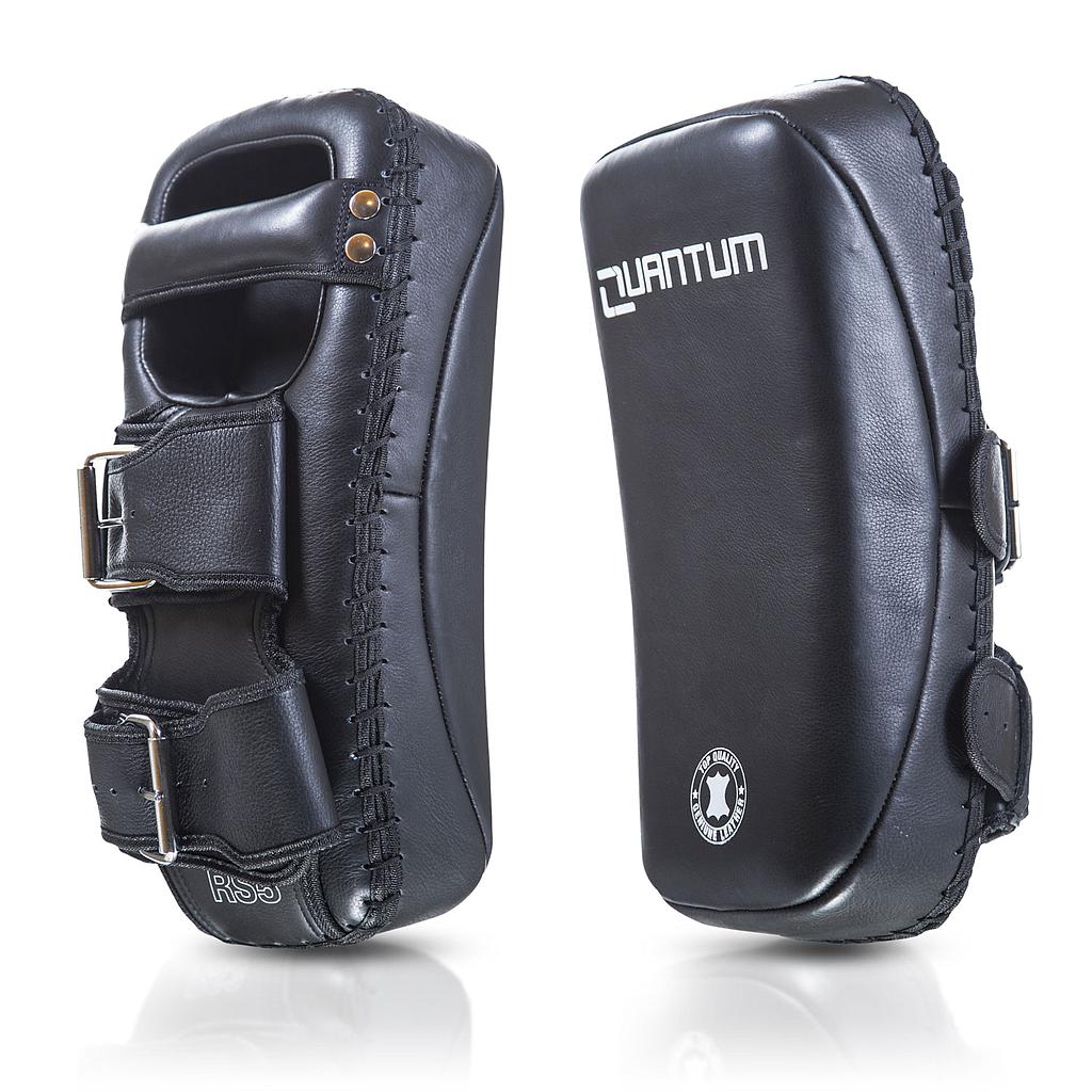 SALE 503 Quantum Thai Pads RS5 mit Schnallen Leder, Schwarz