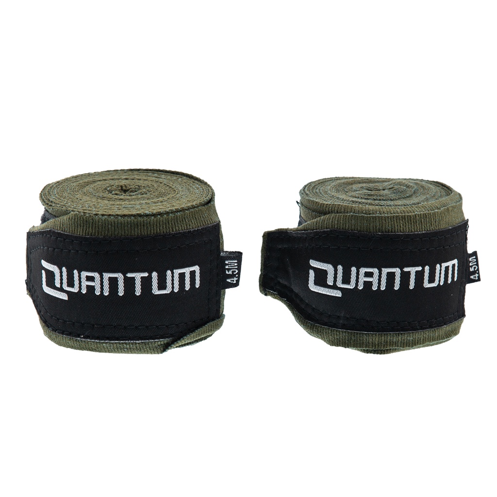 Quantum Boxbandagen 4,5m Halbelastisch, Olivgrün