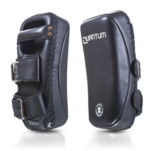 SALE 503 Quantum Thai Pads RS5 mit Schnallen Leder, Schwarz